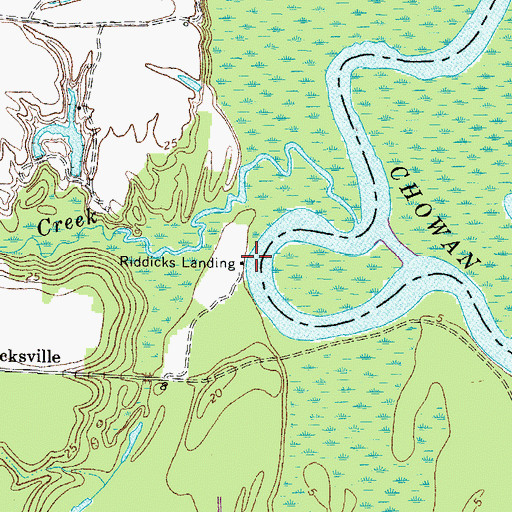 Topographic Map of Riddicks Landing, NC