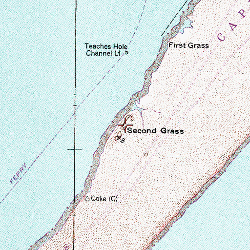 Topographic Map of Second Grass, NC
