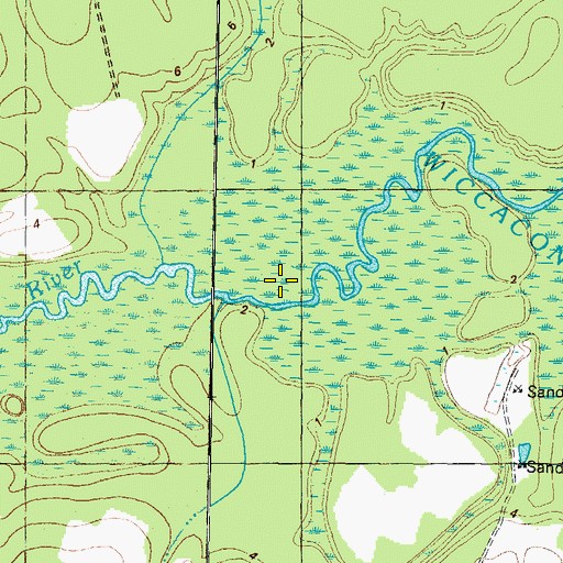 Topographic Map of Shaw Landing, NC