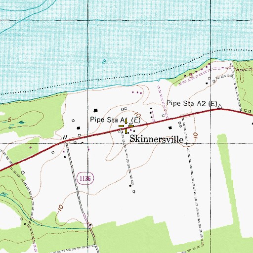 Topographic Map of Skinnersville, NC