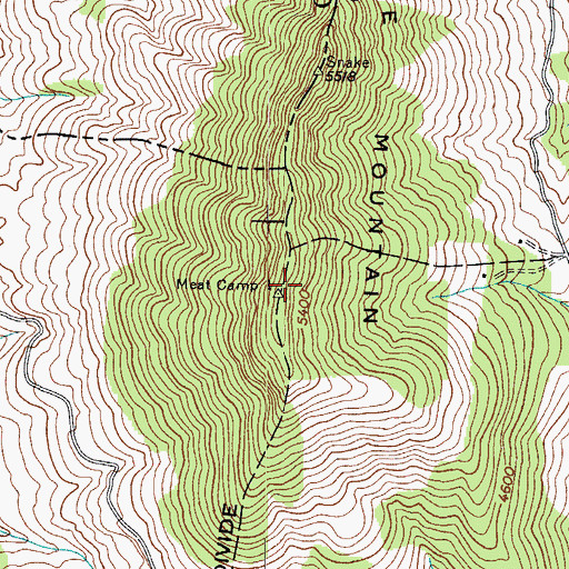 Topographic Map of Snake Mountain, NC