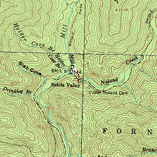 Topographic Map of Solola Valley, NC