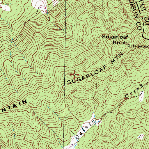 Topographic Map of Sugarloaf Mountain, NC