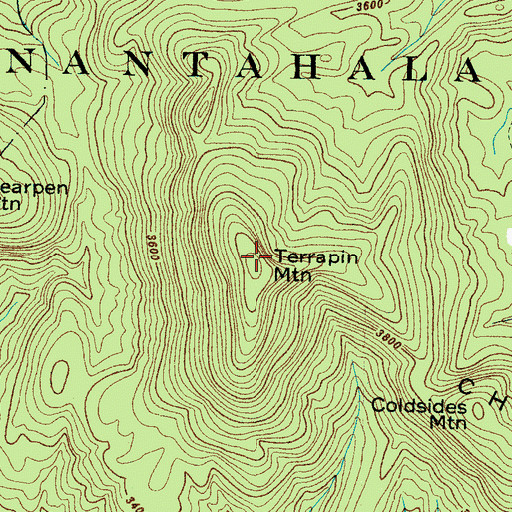 Topographic Map of Terrapin Mountain, NC