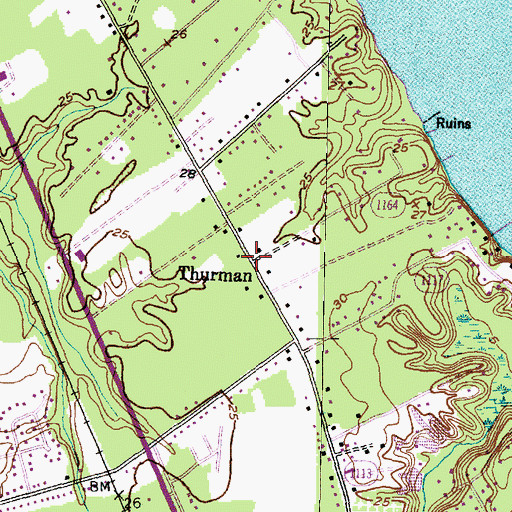 Topographic Map of Thurman, NC