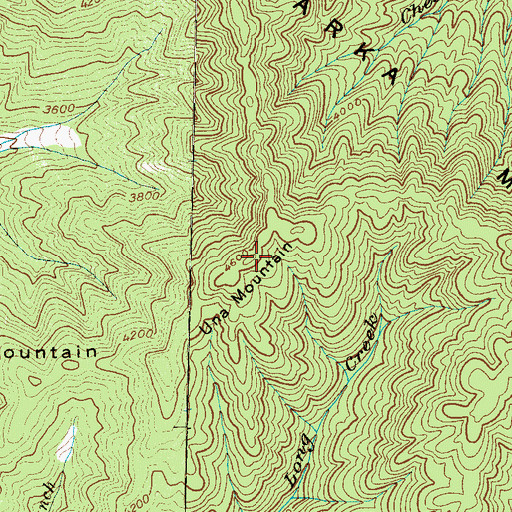 Topographic Map of Una Mountain, NC
