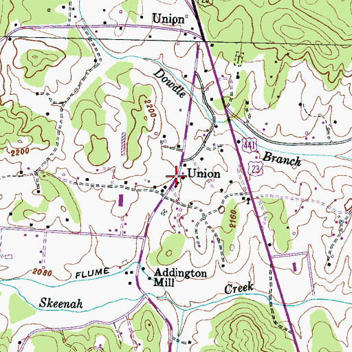 Topographic Map of Union, NC