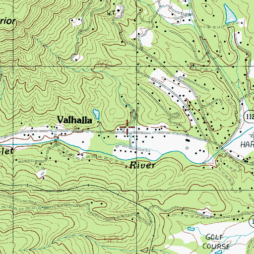 Topographic Map of Valhalla, NC