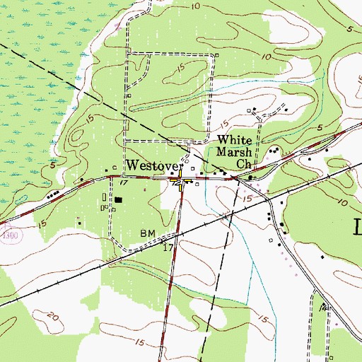 Topographic Map of Westover, NC