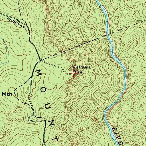 Topographic Map of Wisemans View, NC