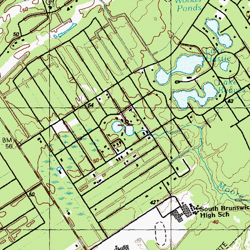 Topographic Map of Lake Buis, NC