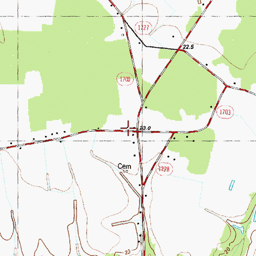 Topographic Map of Taylor Crossroads, NC