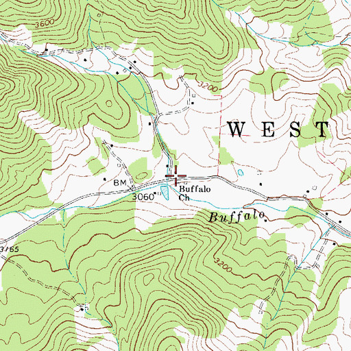 Topographic Map of Tree Top, NC