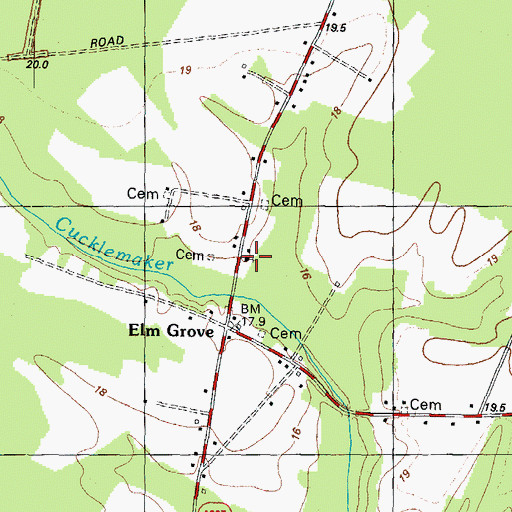 Topographic Map of Elm Grove Church, NC