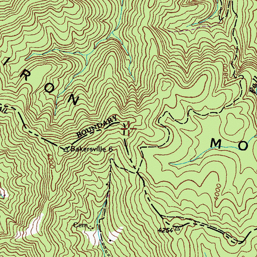 Topographic Map of Piney Bald, NC