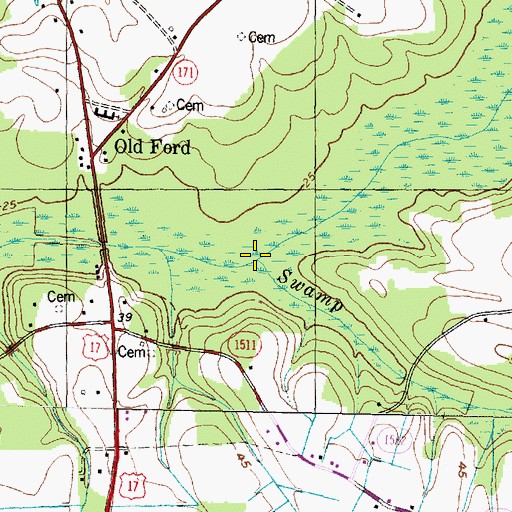 Topographic Map of Big Swamp, NC