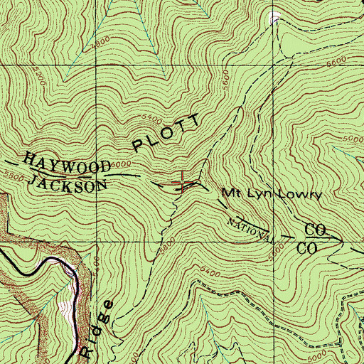 Topographic Map of Mount Lyn Lowry, NC