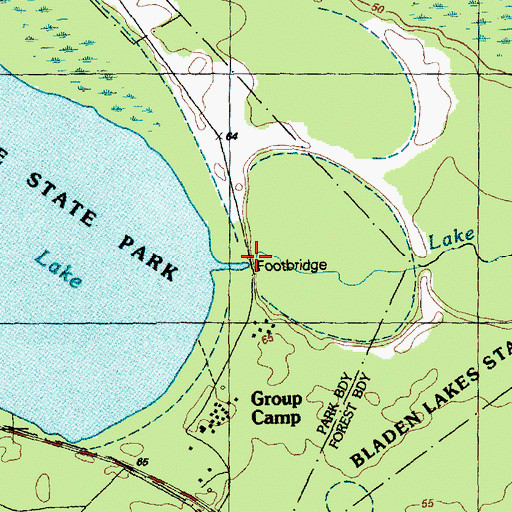 Topographic Map of Lake Drain, NC
