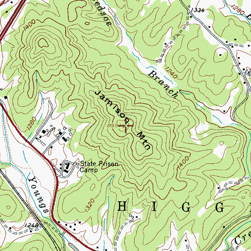 Topographic Map of Jamison Mountain, NC