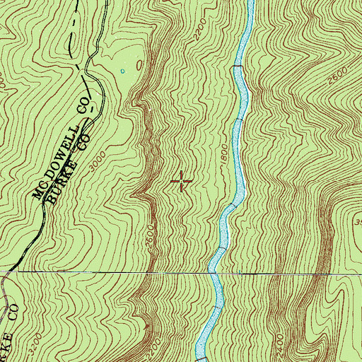 Topographic Map of Linville Gorge Wilderness, NC