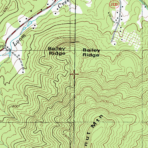 Topographic Map of Bailey Ridge, NC