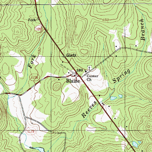 Topographic Map of Blaine, NC