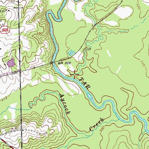 Topographic Map of Bollens Creek, NC