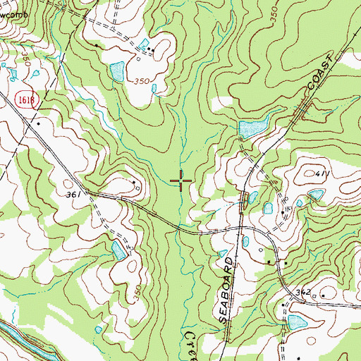 Topographic Map of Boulding Creek, NC