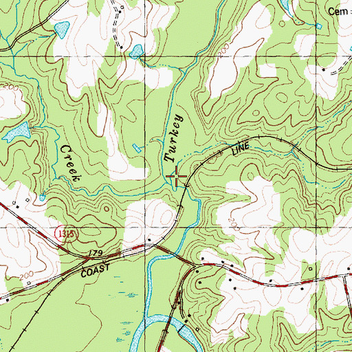 Topographic Map of Coker Creek, NC