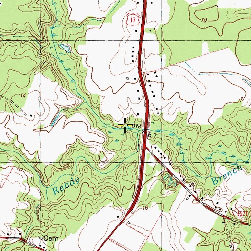 Topographic Map of Dog Branch, NC