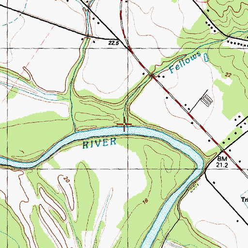 Topographic Map of Fellows Branch, NC