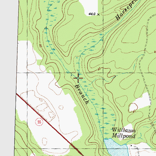 Topographic Map of Horsepen Branch, NC