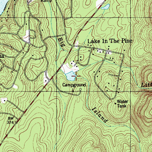 Topographic Map of Little Island Creek, NC