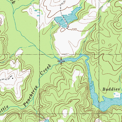 Topographic Map of Little Peachtree Creek, NC