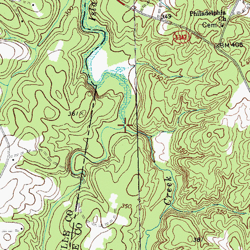 Topographic Map of Michael Creek, NC