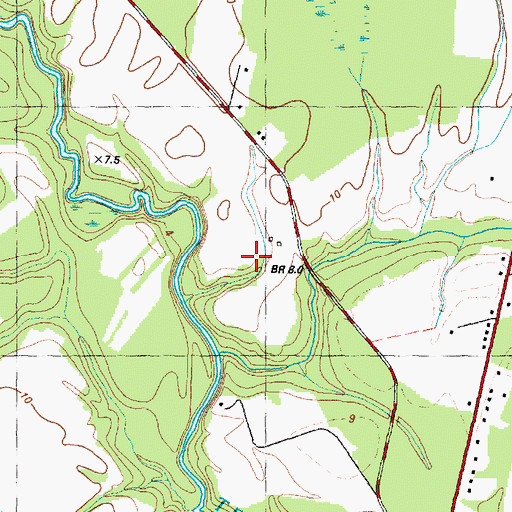 Topographic Map of Musselshell Creek, NC