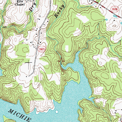 Topographic Map of Rocky Creek, NC