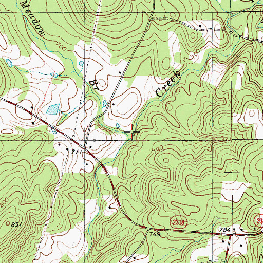 Topographic Map of Rocky Meadow Branch, NC