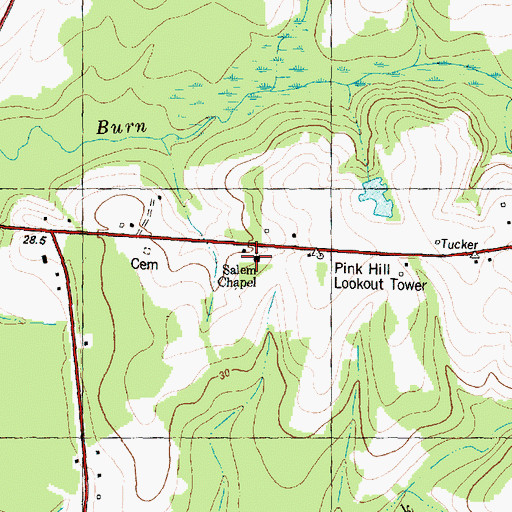Topographic Map of Salem Chapel, NC