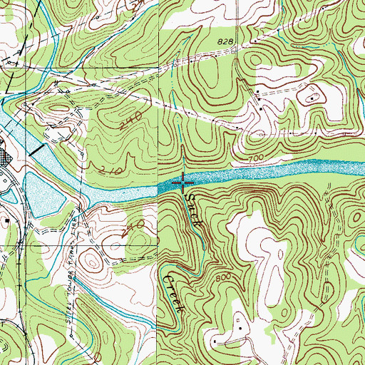 Topographic Map of Suck Creek, NC