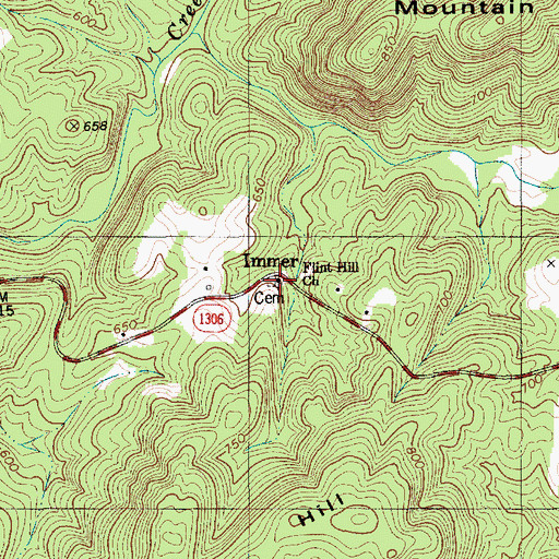 Topographic Map of Flint Hill Church, NC