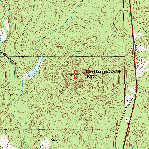 Topographic Map of Cottonstone Mountain, NC
