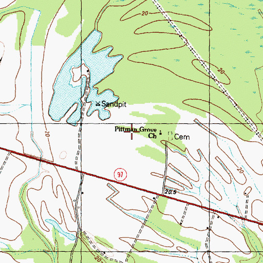 Topographic Map of Pittman Grove Church, NC