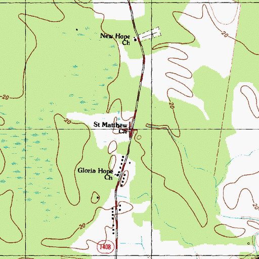Topographic Map of Saint Matthew Church, NC