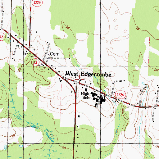 Topographic Map of West Edgecombe, NC