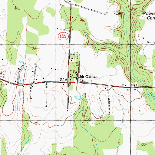 Topographic Map of Mount Galilee Church, NC