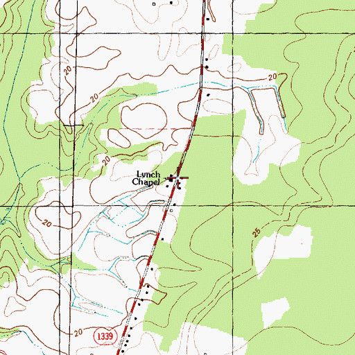Topographic Map of Lynch Chapel, NC