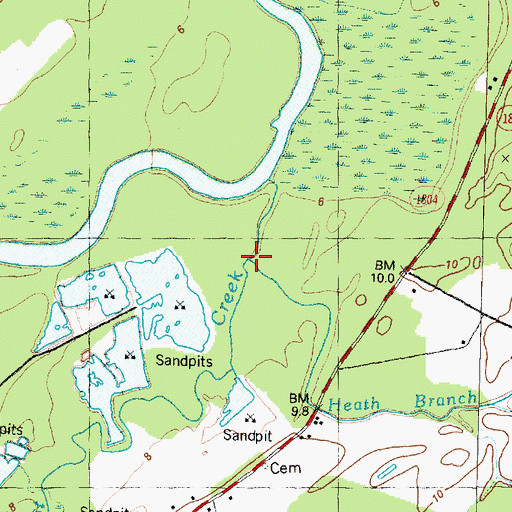 Topographic Map of Heath Branch, NC