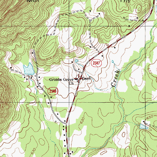 Topographic Map of Grubbs Grove Church, NC