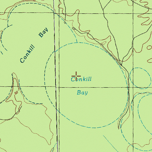 Topographic Map of Conkill Bay, NC